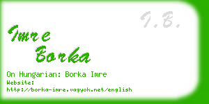 imre borka business card